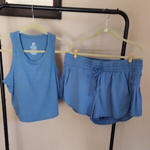 JoyLab Slate Blue Top & Shorts Bundle Set